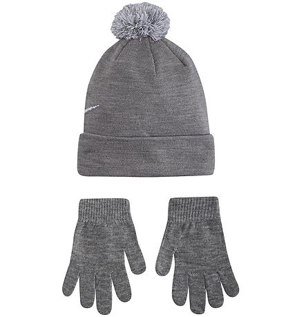 Nike Mütze/Handschuhe - Strick - Swoosh - Grey Heather
