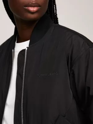 Jaqueta bomber acolchoada com logo tonal