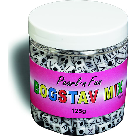Pearl'n Fun bogstaver 7 mm sort/hvid