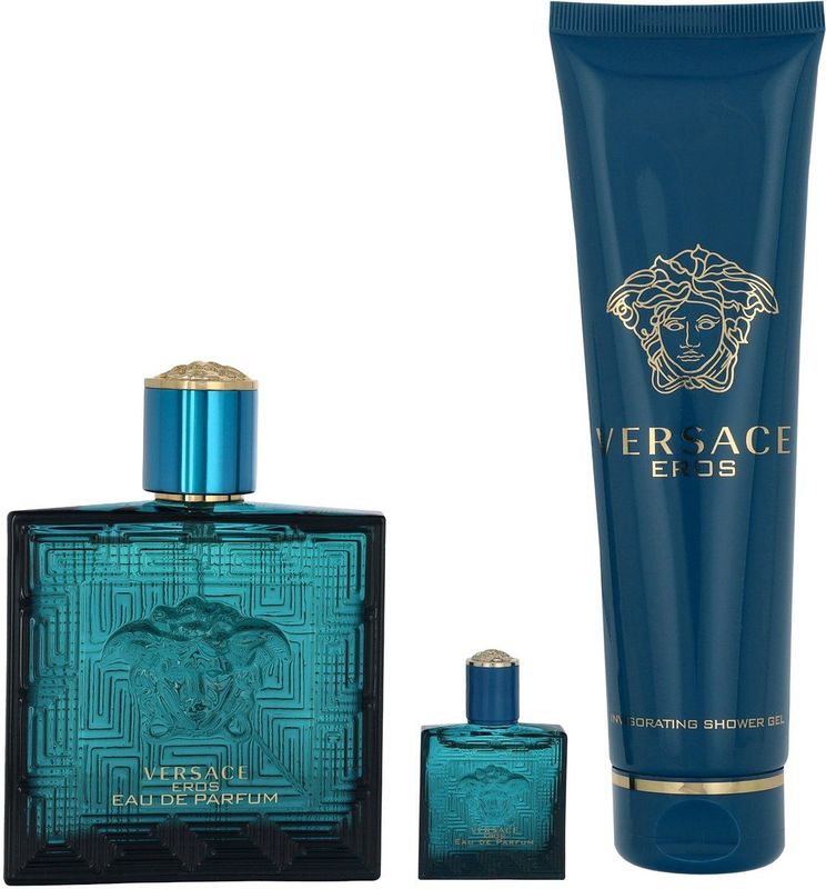 Versace Eros Eau de Parfum Set - 100ml EDP + 5ml EDP + 150ml Douchegel