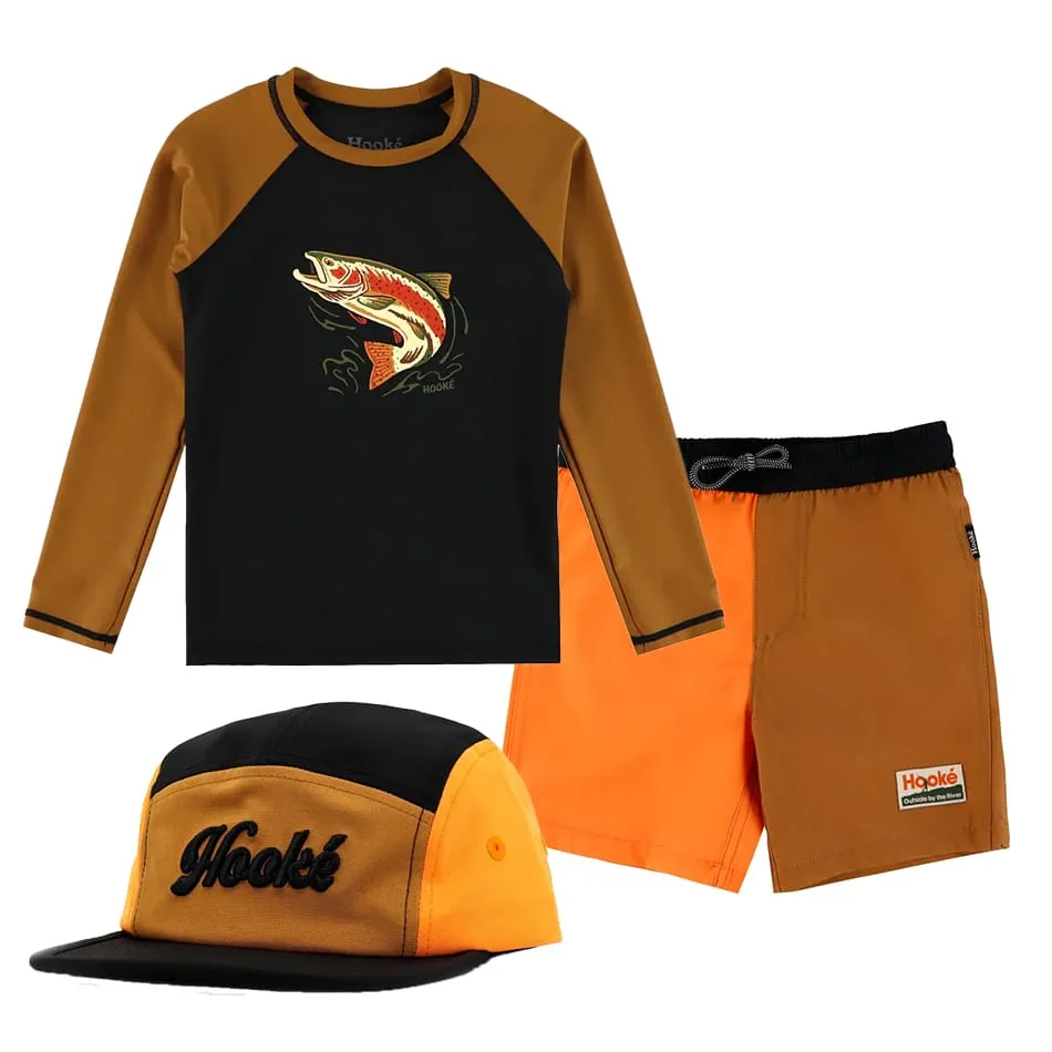 Hooké Ensemble maillot + chandail + casquette 2-12 ans - Saumon orange