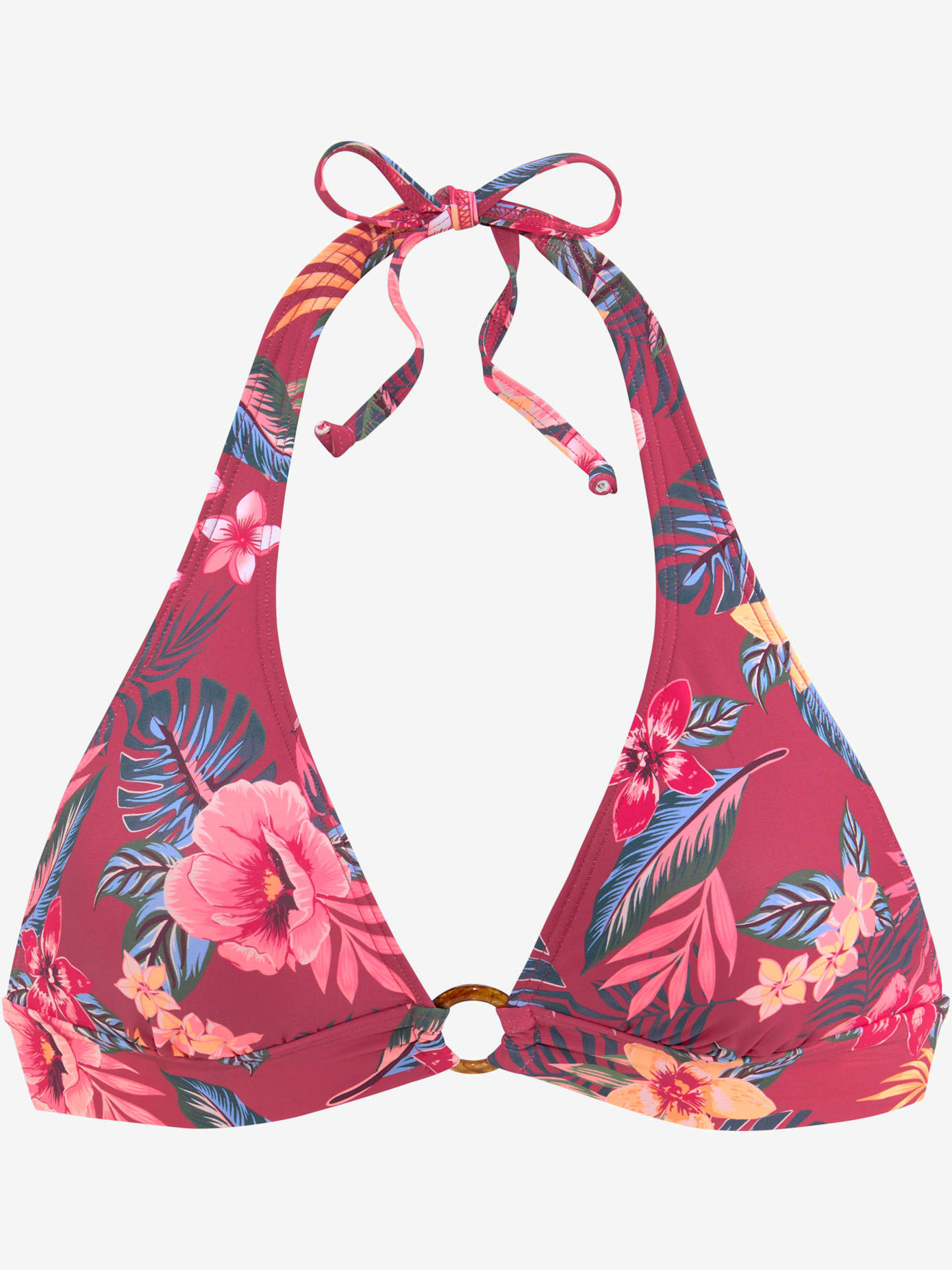 Haut de bikini triangle imprimé tropical