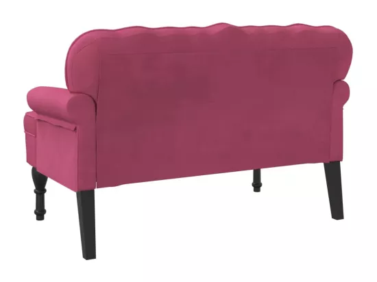 Banc avec dossier bordeaux 119,5x64,5x75 cm velours