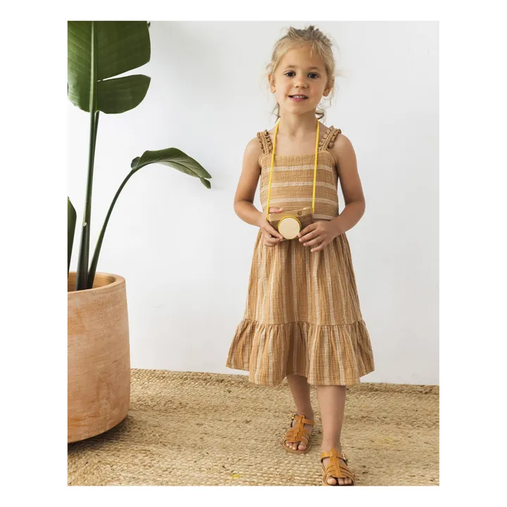 Búho Robe Texturée Rayée | Caramel