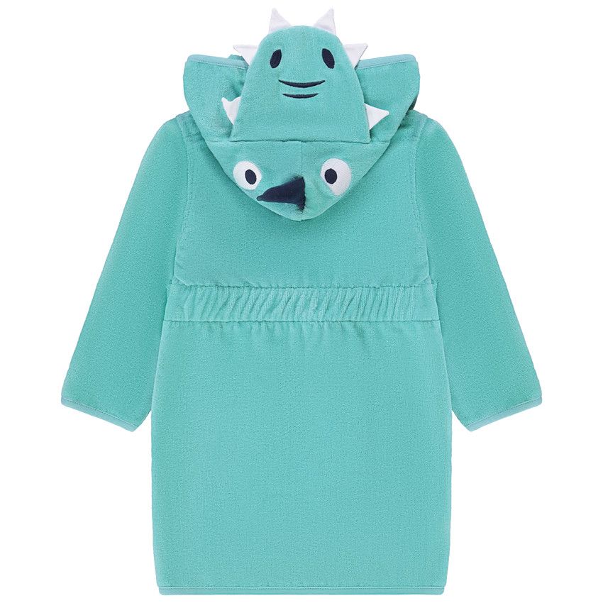 Peignoir à capuche ludique en éponge pour garçon - Bleu