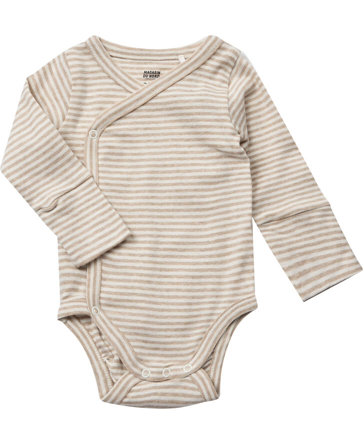 Magasin du Nord Collection Newborn bodystocking GOTS Beige stripe