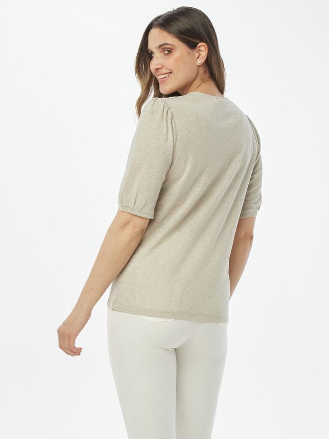 Pullover Lurex mit Puffärmeln