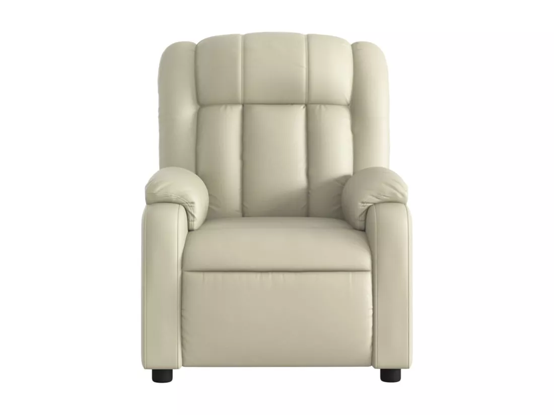 Fauteuil de massage inclinable électrique crème similicuir