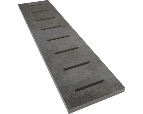 FLAIRSTONE Zwembadrand, zwembadrandsteen, afvoer/overloop, beton antraciet, 60 x 14,5 x 2 cm