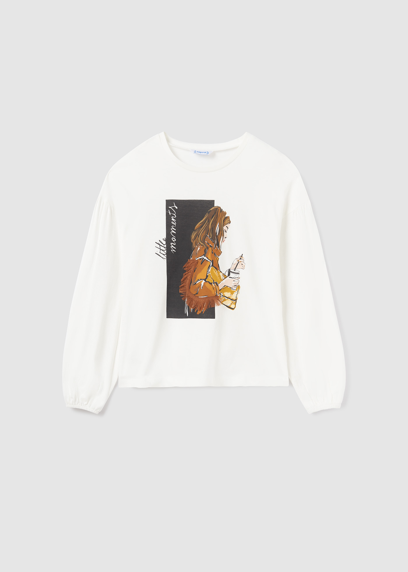 Camiseta feminina Better Cotton com mangas bufantes