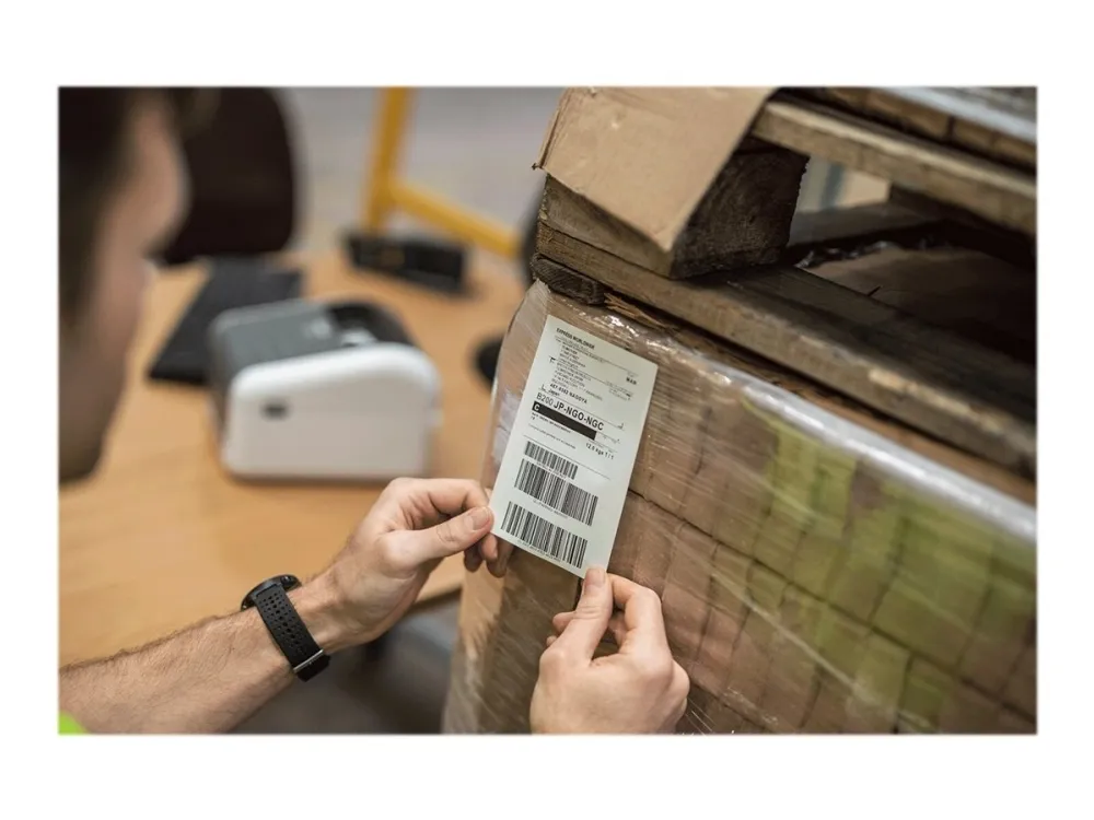 Brother - Hvid - 102 x 152 mm 350 etikette(r) (1 rulle(r) x 350 pressestempel skæreetikette (pakke med 8) - for Brother TD-4410D, TD-4420DN, TD-4520DN, TD-4550DNWB