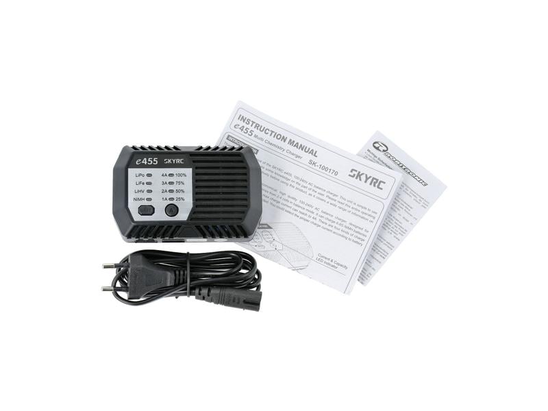 SKYRC Ladegerät e455 AC NiMH 6-8 / LiPo 2-4S, 50W Kompaktes Modellbau Ladegerät