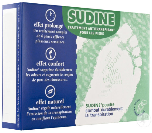 Sorifa Sudine Traitement Anti-Transpirant Pour Les Pieds Poudre 6 Sachets