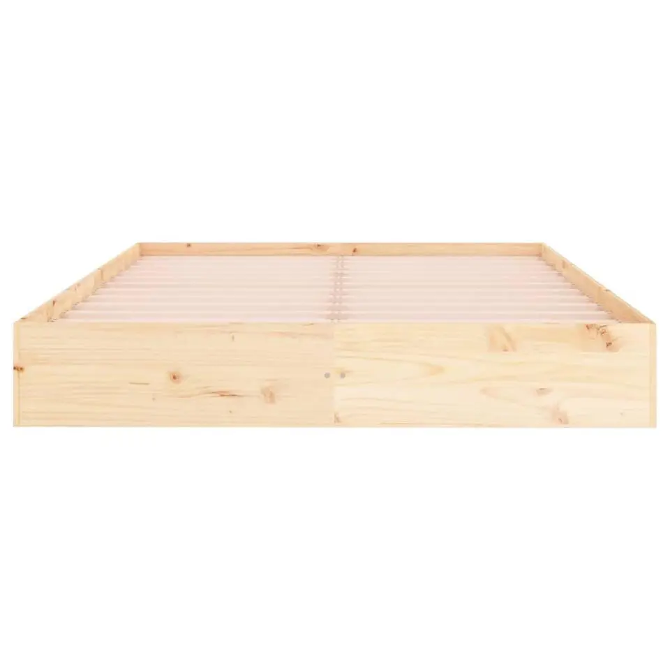 vidaXL - Bed frame pallet zonder matras - Naturel -Massief hout - 140x200 cm