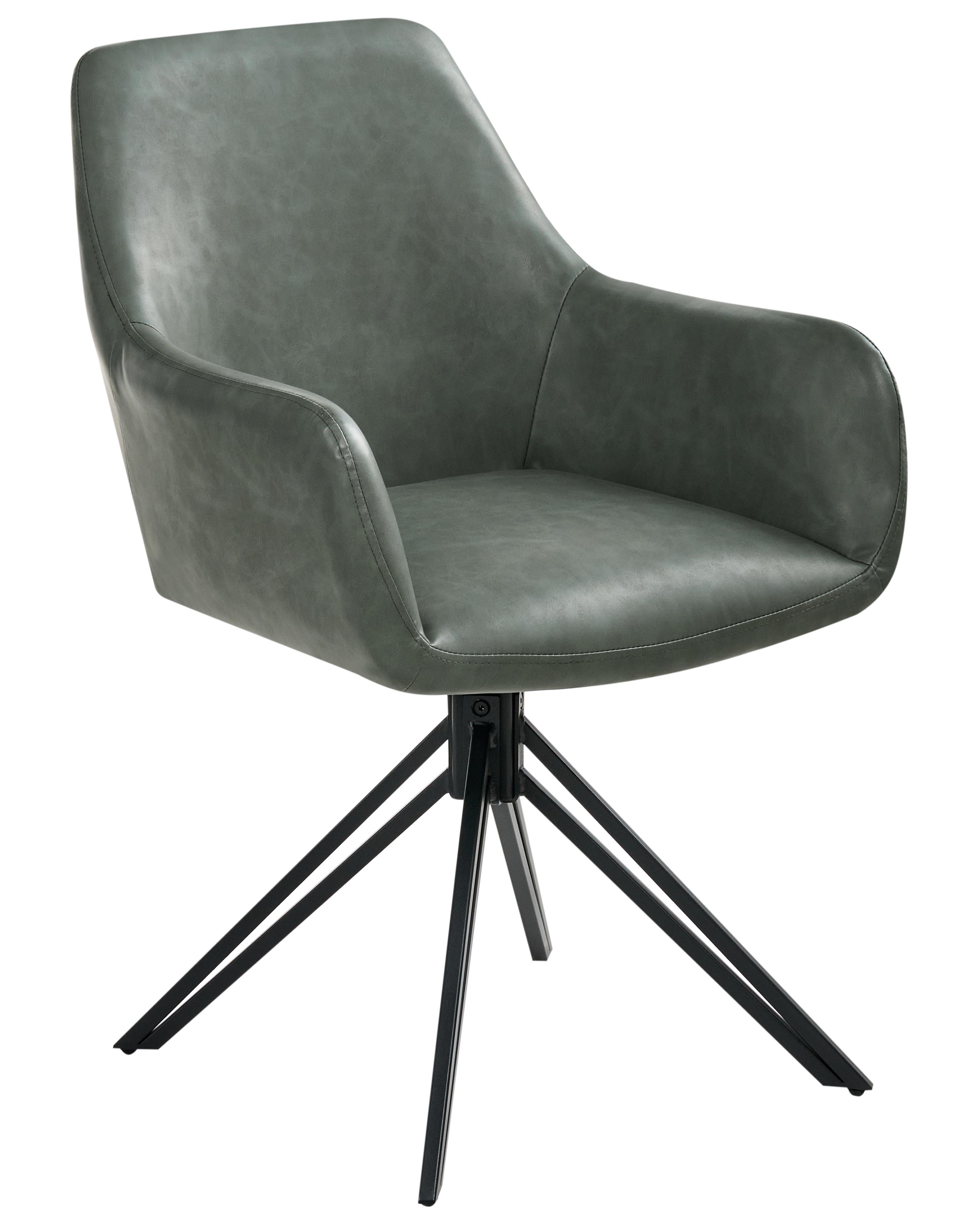 Set van 2 eetkamerstoelen SANSARC Kunstleer Donkergroen