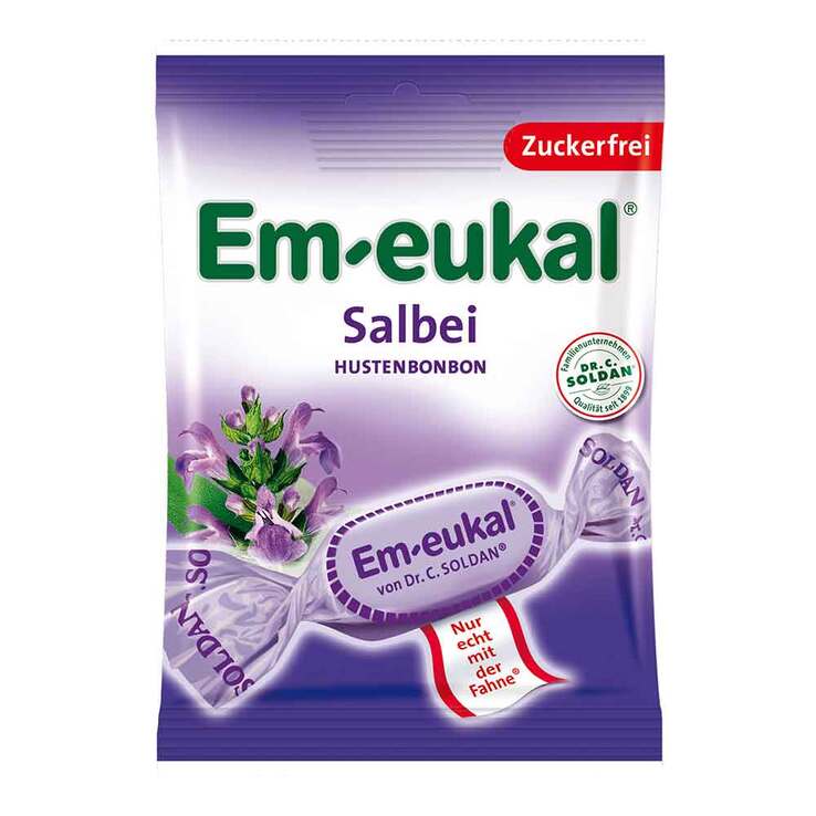 Em-eukal Halsbonbons Salbei zuckerfrei, 75 g