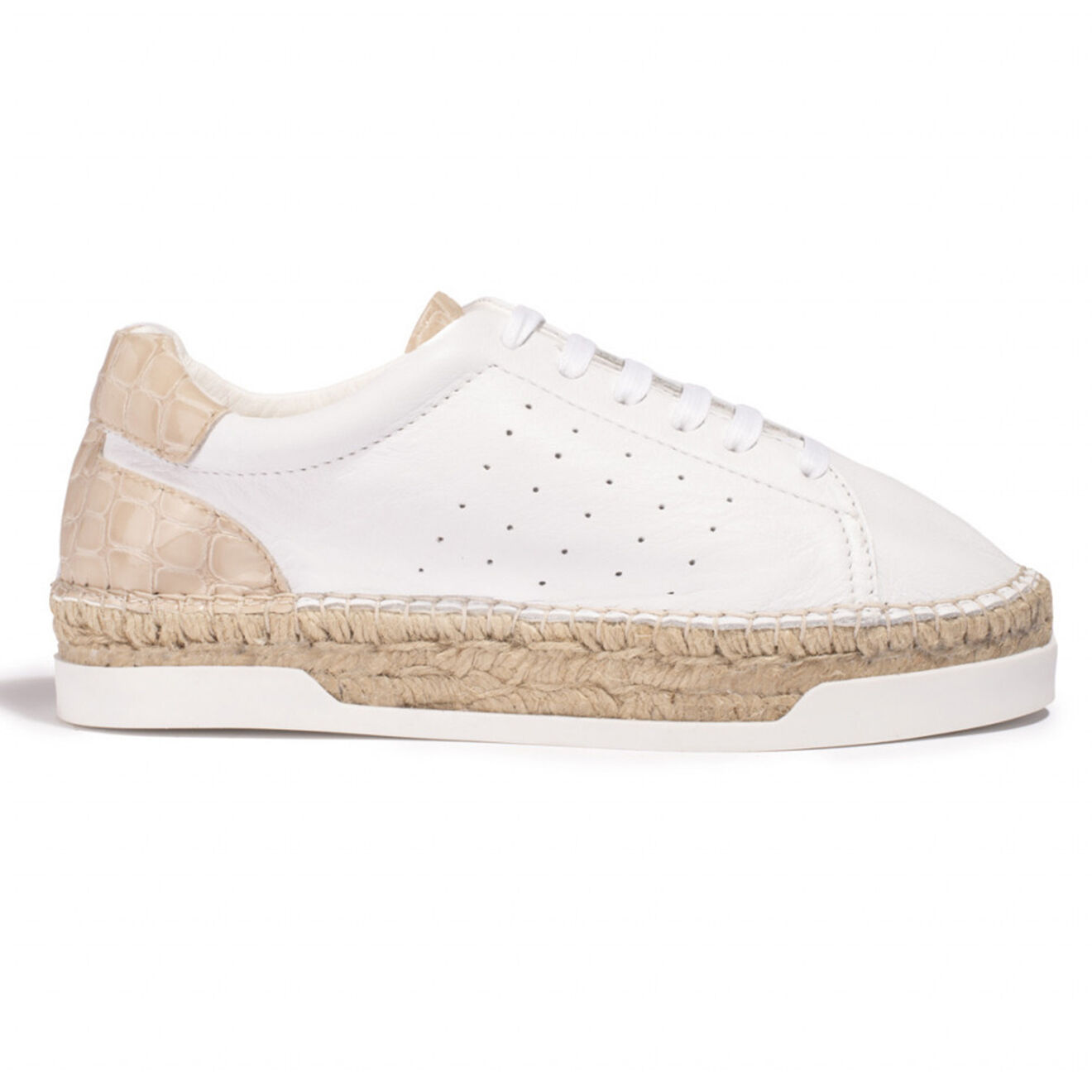Canal Saint Martin Baskets espadrilles en Cuir Lancry blanc/sable