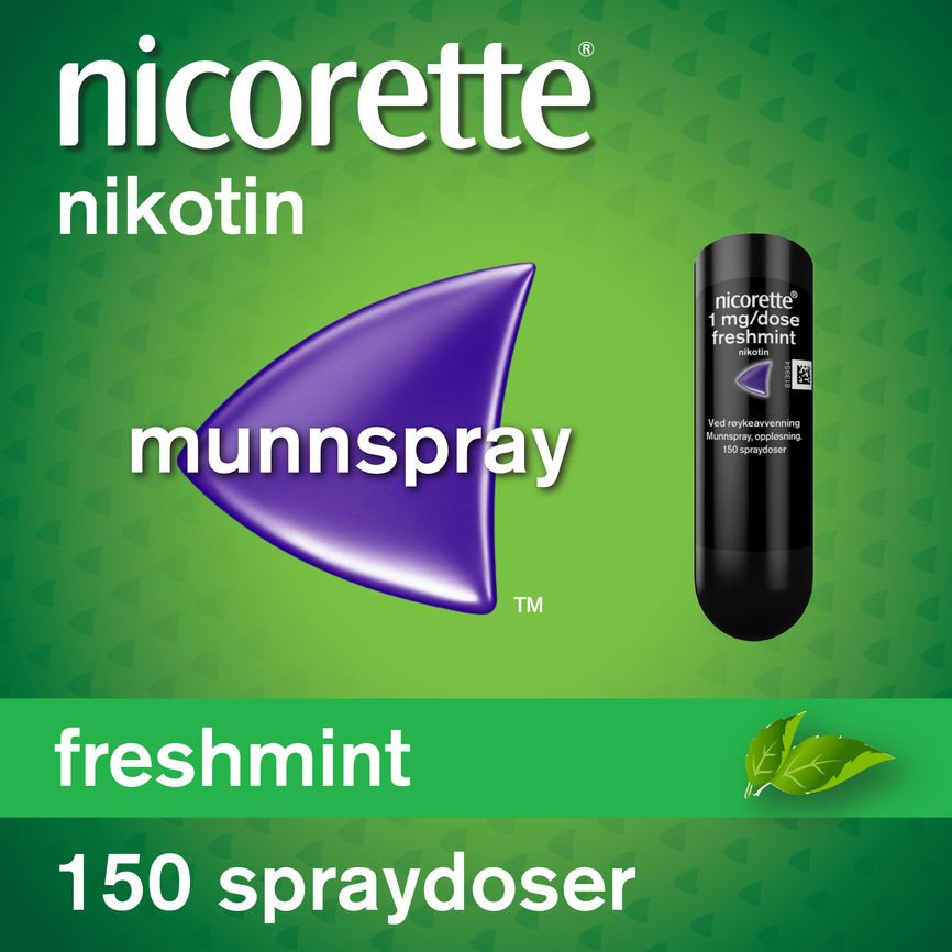 Nicorette Freshmint munnspray 1 mg nikotin, slutte å røyke