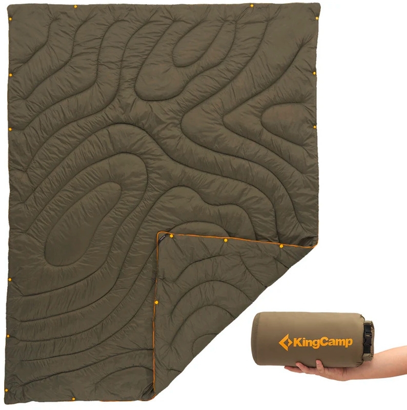 KingCamp Contour Decke mit Druckknöpfen 175 x 135 cm Olive Green