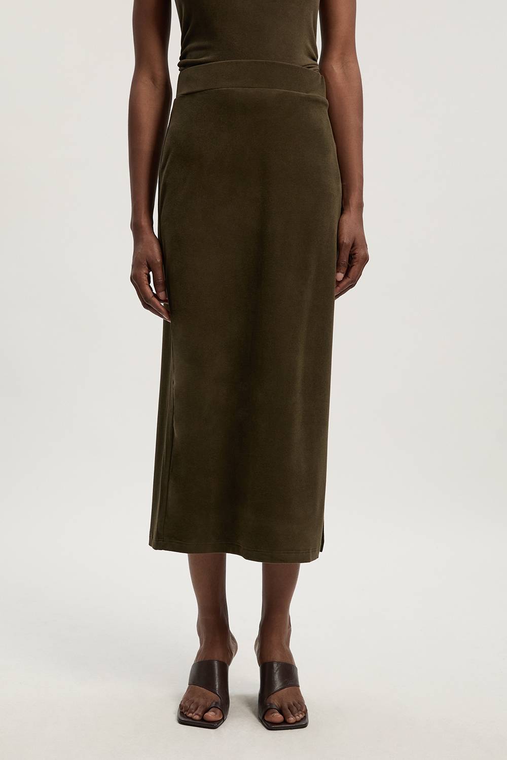 KarenMillen Jupe Crayon Mi-Longue en Jersey Texturé Brossé
