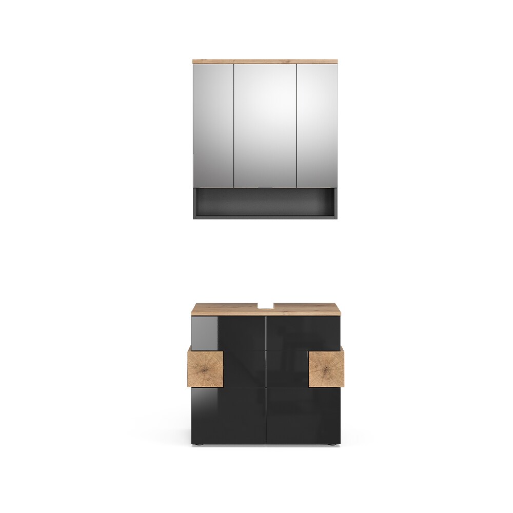 Vicco Badmöbel Set Badezimmermöbel Eden Spiegelschrank + Waschtischunterschrank