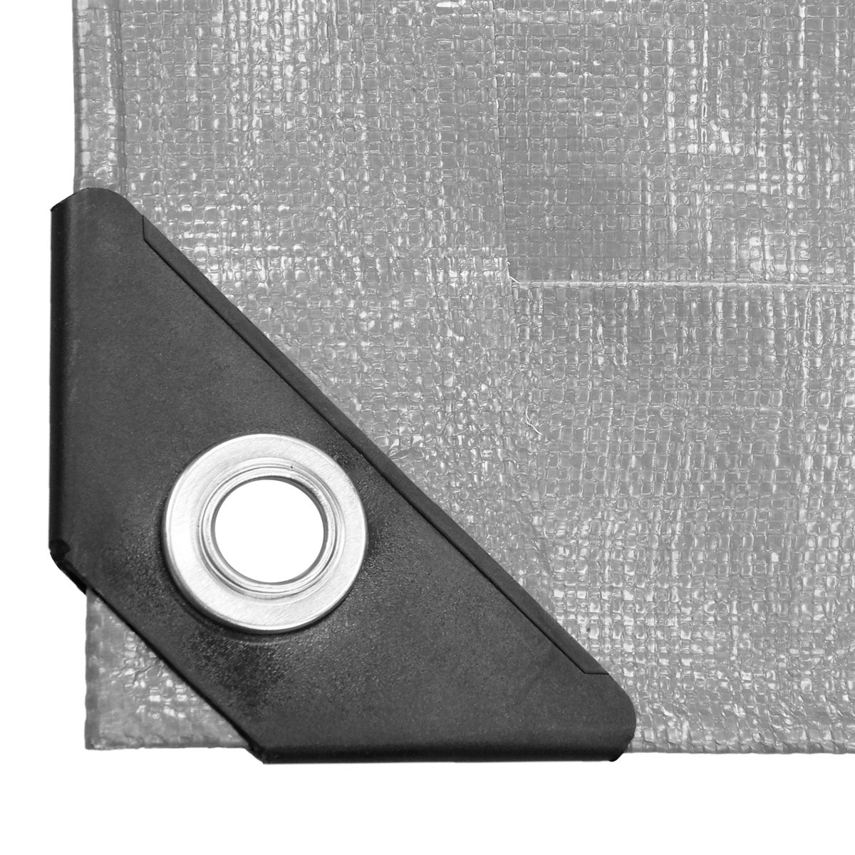 ECD Germany Afdekzeil met ogen, 1,5 x 6 m, 9 m², 260 g/m², grijs, polyethyleen, schimmelwerend, waterdicht, scheurvast, beschermhoes, boothoes, tuinhoes, houten hoes, hoes voor tuinmeubelen, zwembad, auto