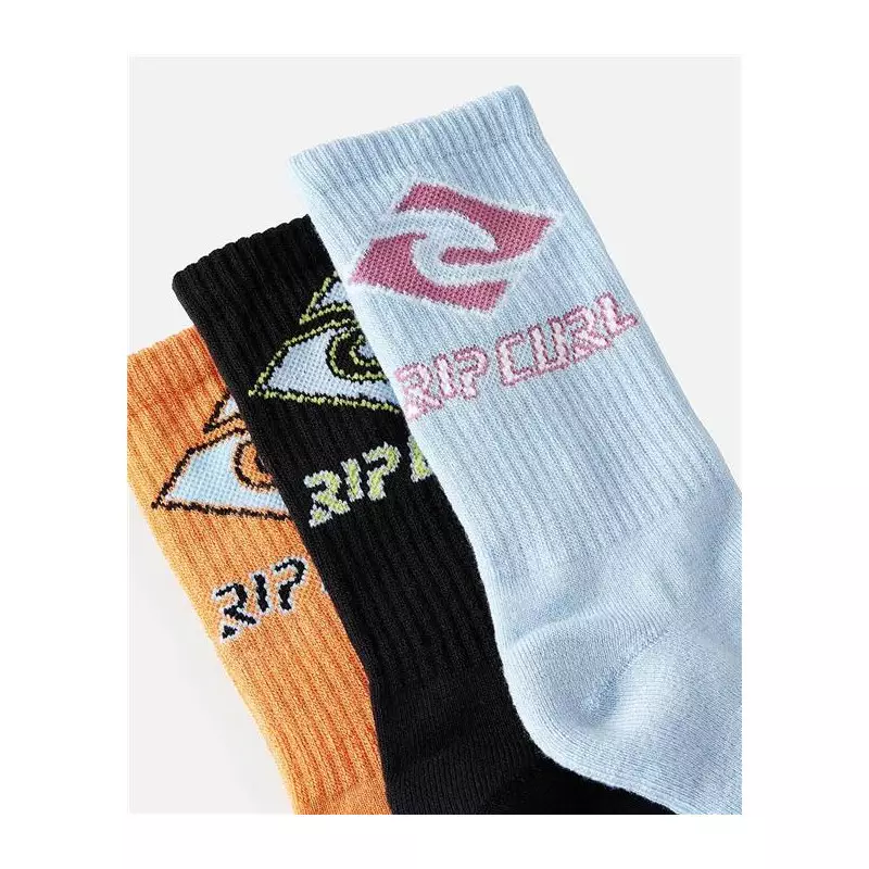 Chaussettes RIPCURL Diamond Crew Sock 3-Pk - Boy Blue/Orange