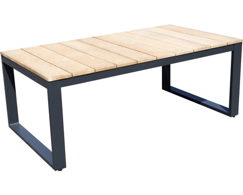 Garden Place Cleo aluminium-houten tuinmeubelset, 6-zits, bestaande uit: 2 banken, fauteuil, tafel inclusief kussens, aluminium antraciet, hout