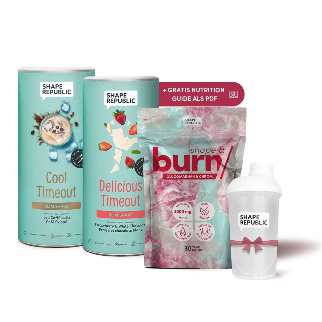 Shape Republic – Dein Abnehm-Startpaket: Slim Shakes & Gluco-Kapseln + Gratis Shaker