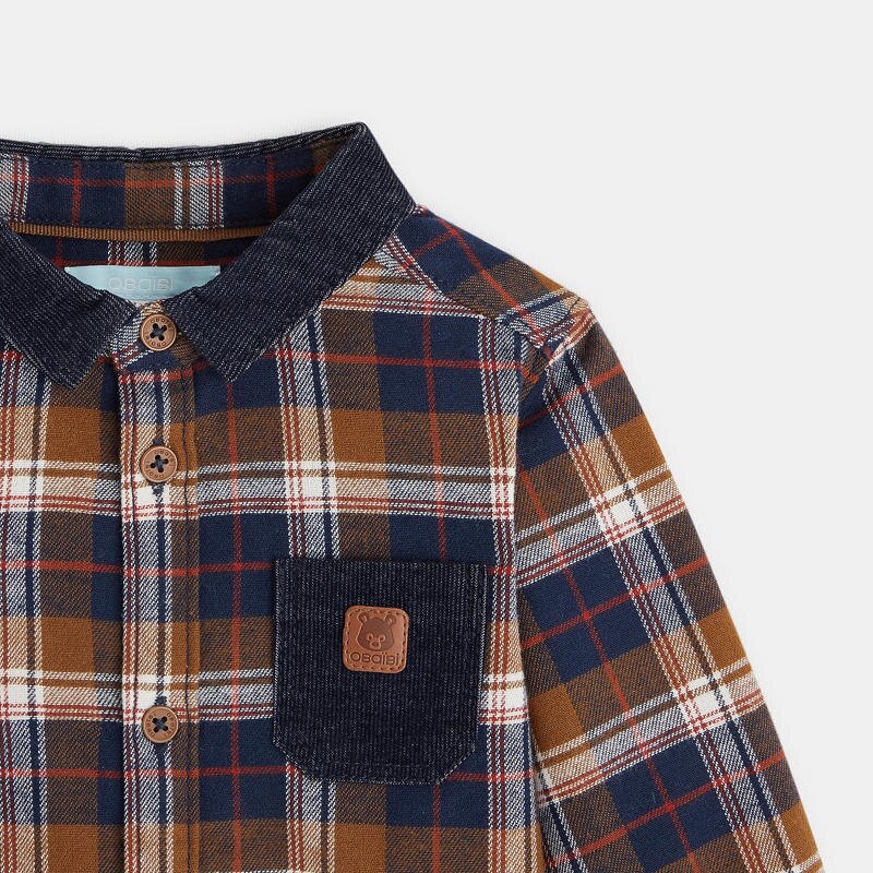 Chemise à carreaux orange bébé garçon Orange