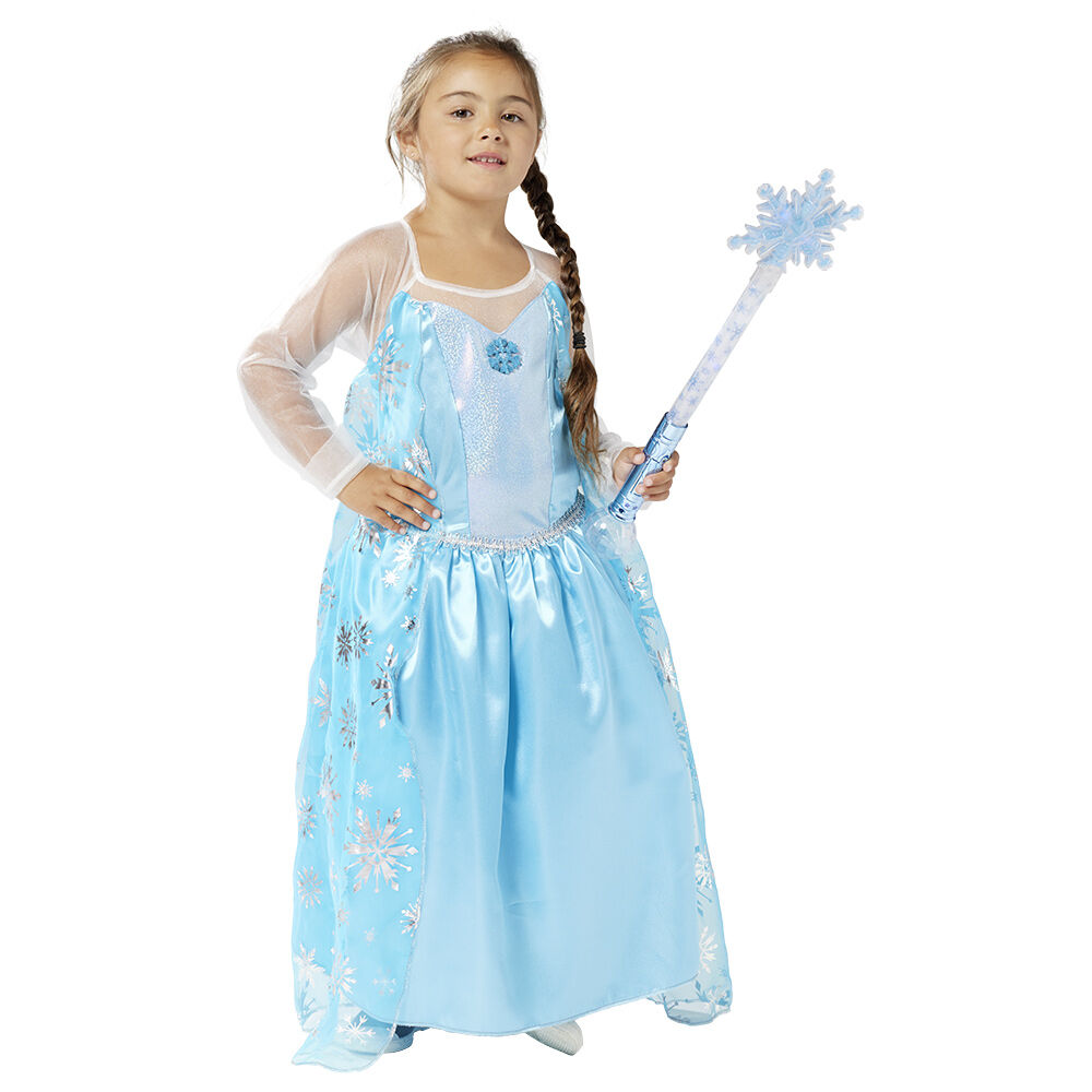 Déguisement Princesse des glaces robe bleu et argenté 4/6 ans
