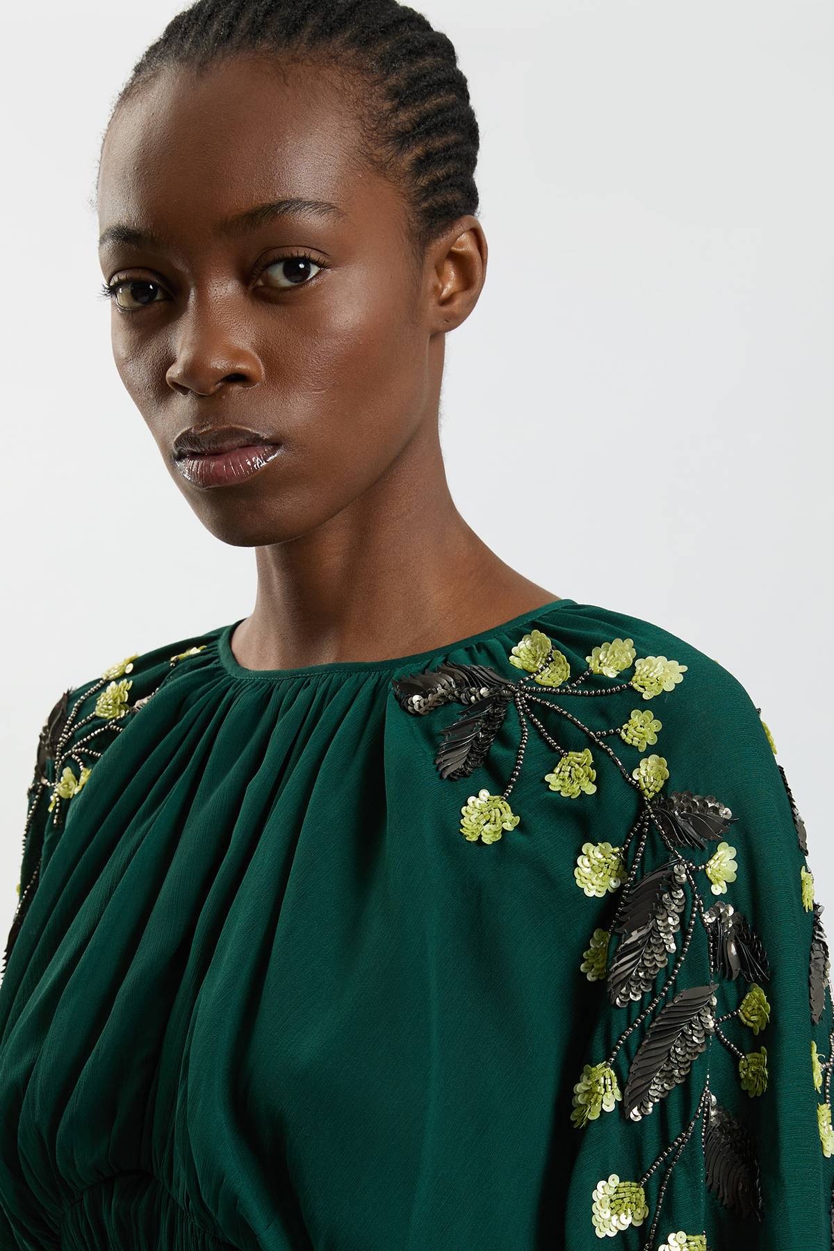 KarenMillen Haut D'occasion Fleuri Orné À La Main