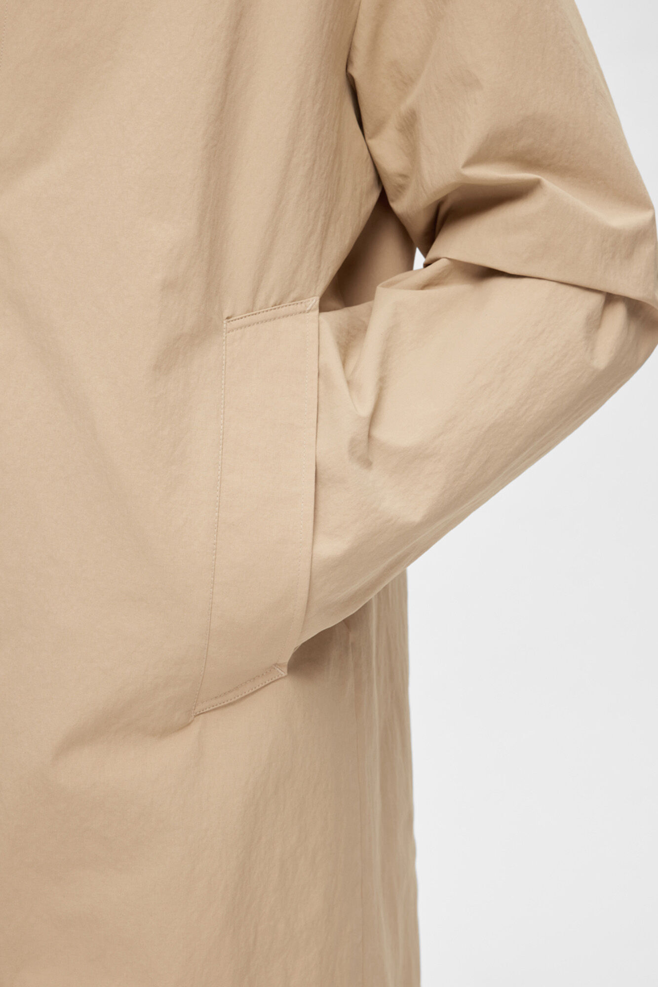 Trench coat impermeável em algodão orgânico - Marrom