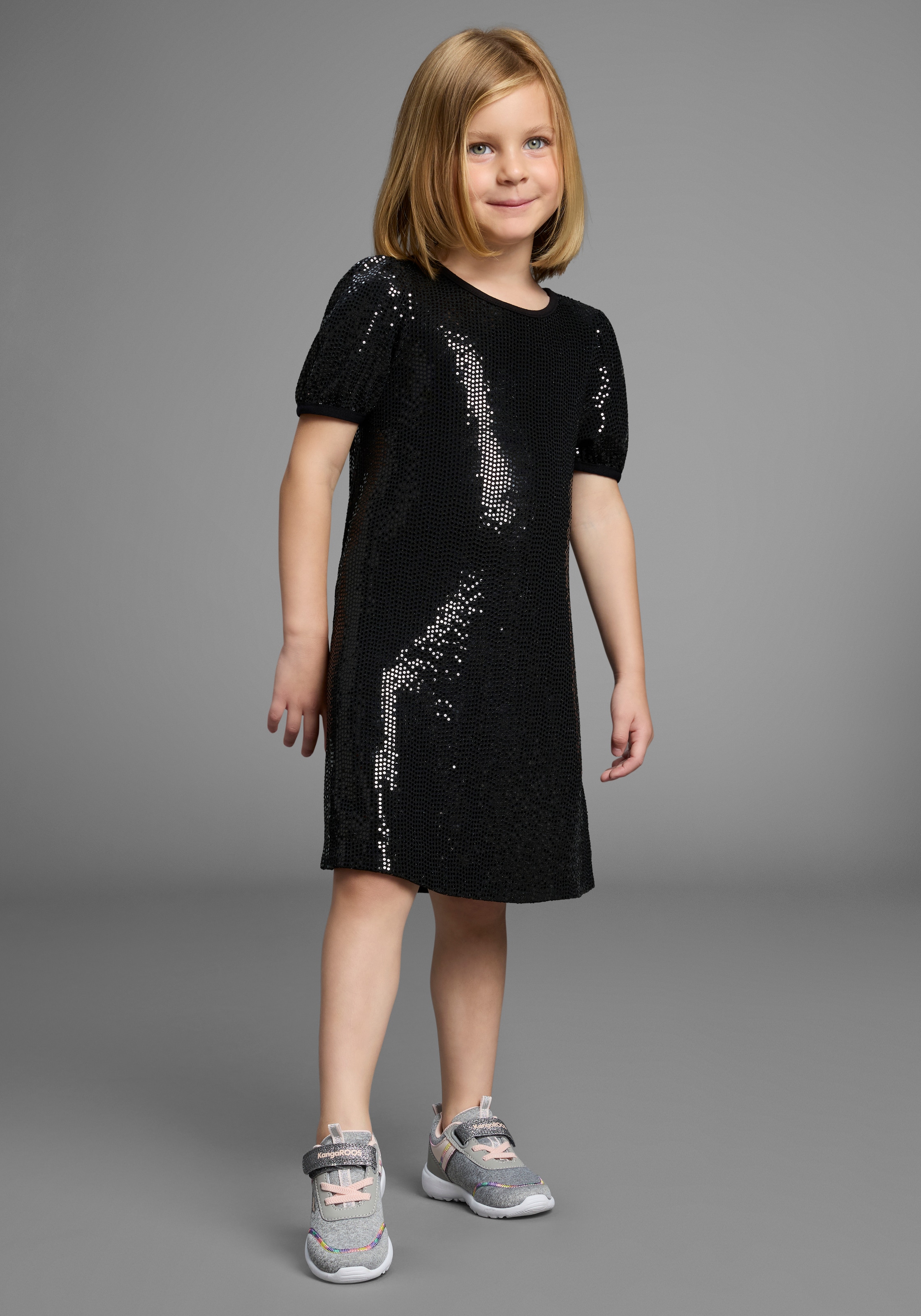 KIDSWORLD Jerseykleid »Shirtkleid in Pailletten-Allover-Design« Shirtkleid in Pailletten-Optik