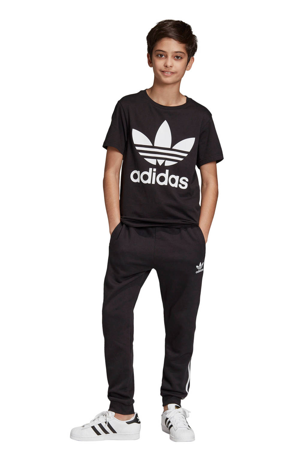 adidas T-shirt Trefoil zwart/wit