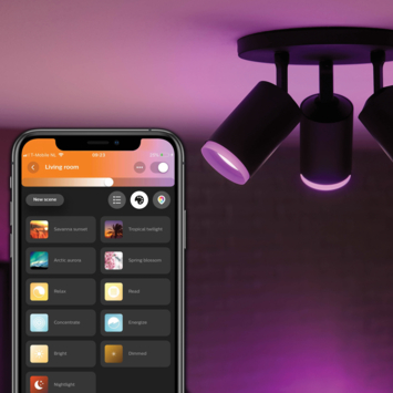 Philips Hue opbouwspot Fugato zwart 3x5.7W