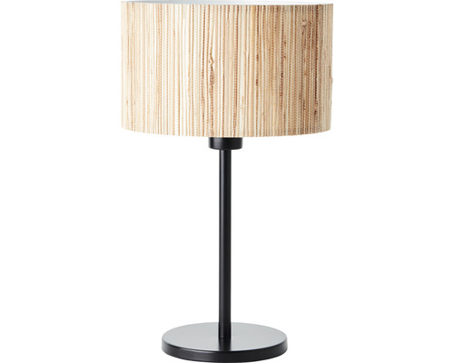 Wimea 1-lichts tafellamp, 42 x 25 cm (H x Ø), zwart/naturel, met kabelschakelaar