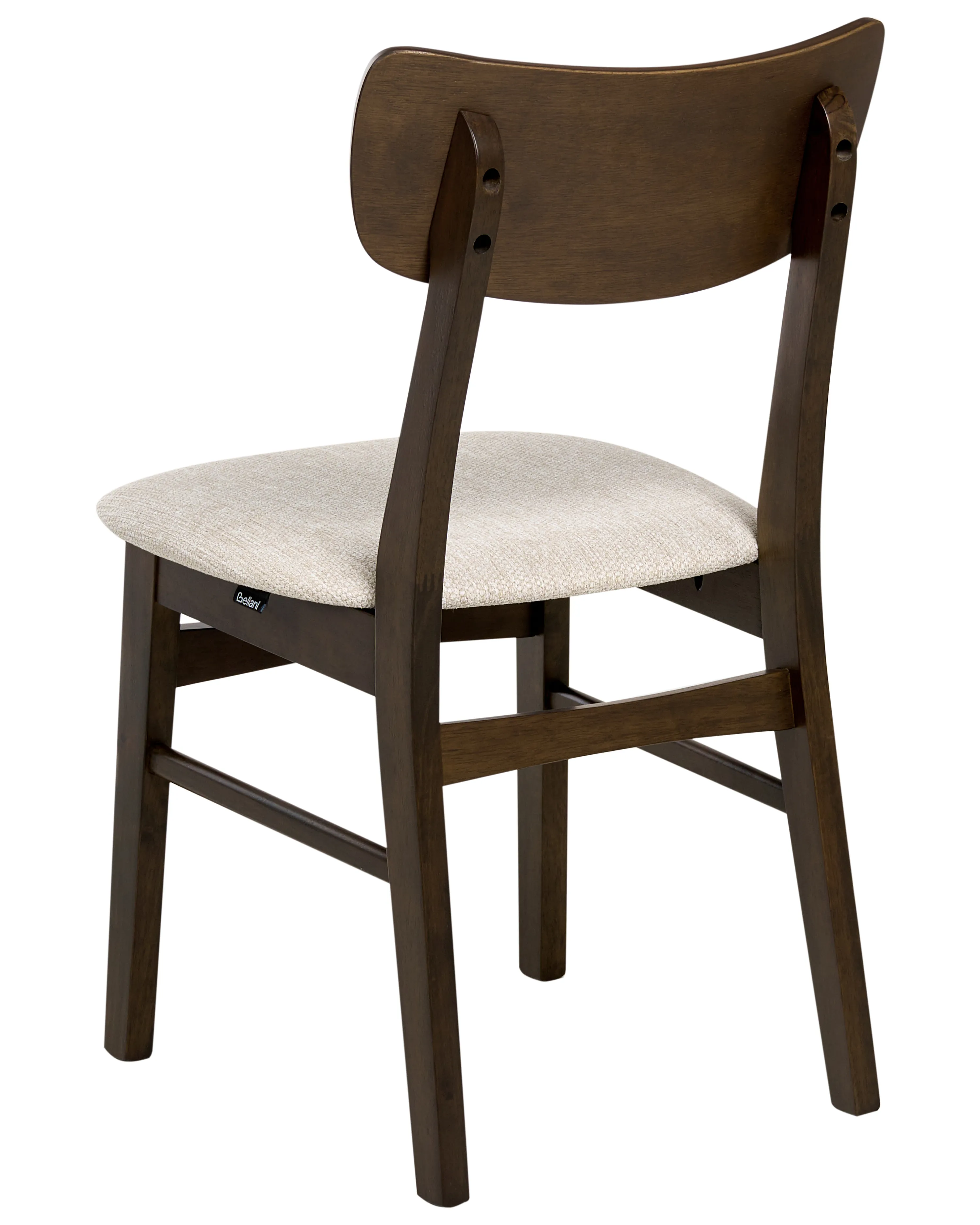 Set van 2 eetkamerstoelen ANOKA Hout Donkerbruin/beige