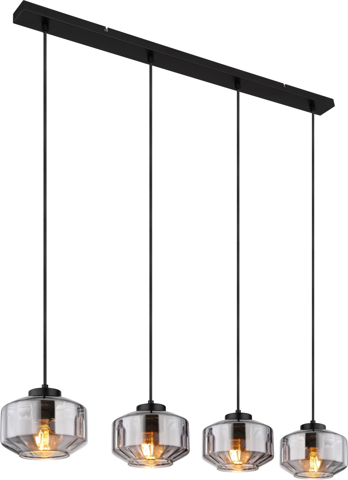 Hängeleuchte - schwarz-rauchfarben - 95x120 cm