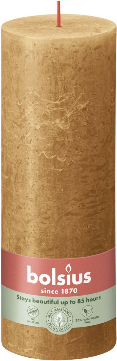Bolsius stompkaars Rustiek Shine bruin 85 uur D 6,8 H 19 cm