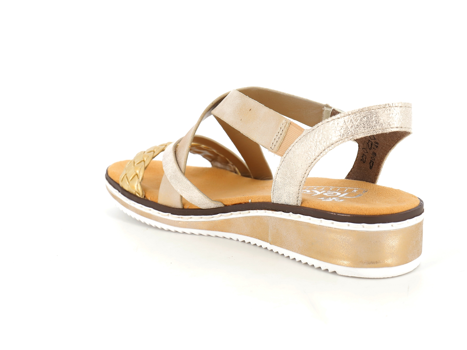 Rieker-V3663 Synthétique Beige Or