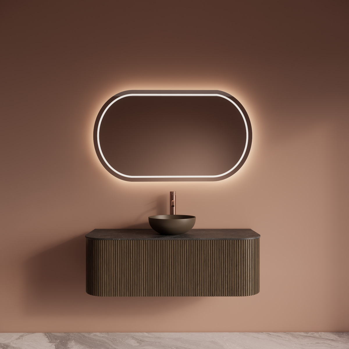 Gliss Design Agon spiegel ovaal 120x70cm met handsensor