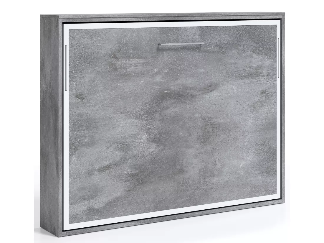 Lit escamotable horizontal 160x200 Angelina-Avec matelas-Encadrement Cambrian-Façade Cambrian