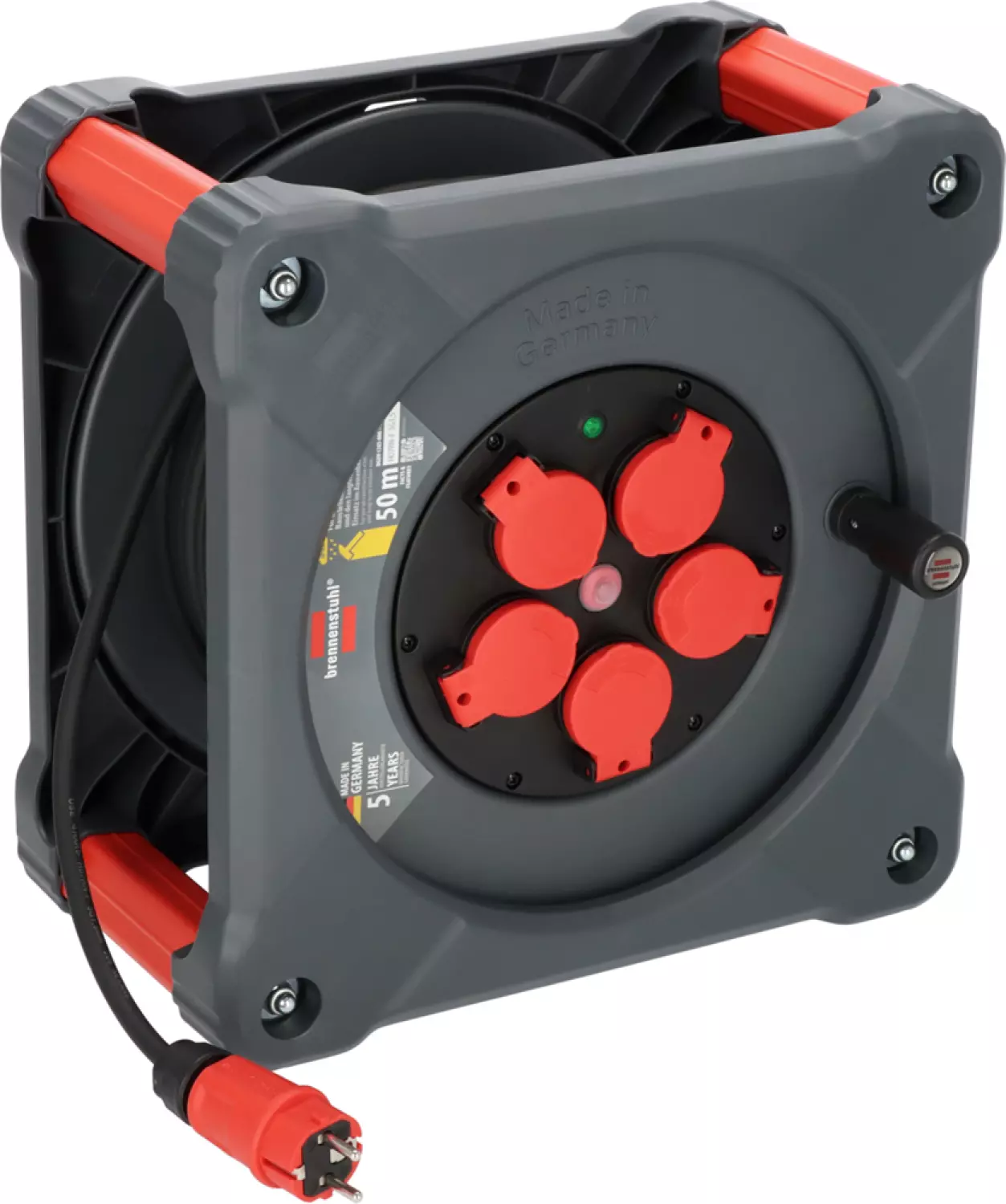 Brennenstuhl Professional KA 5100 Bouwplaats Cube 5 voudig kabelhaspel H07RN-F 3G1.5 - IP44 - 50m - Zwart