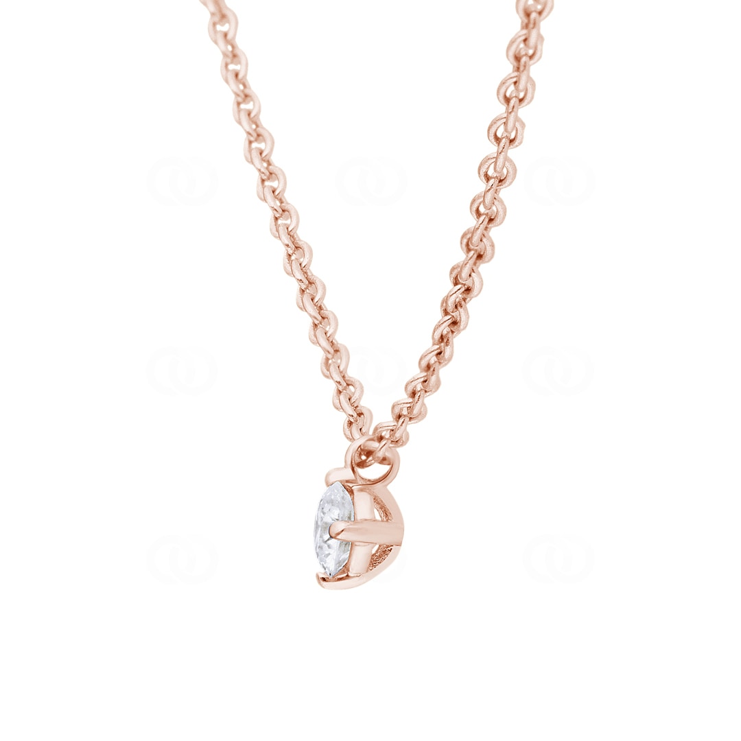 Collier mit Anhänger 750/18 K Roségold mit Diamant 0.10 ct H/si in 4-Griff