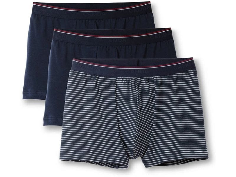 Calida Unterhosen Natural Benefit 3er Pack Dark Sea, S Herren Boxer Shorts