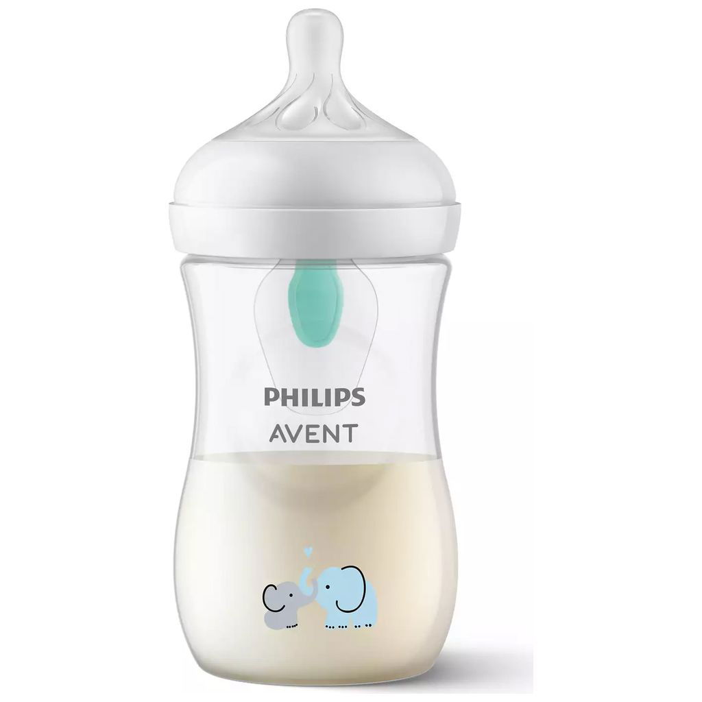 Philips AventPhilips Avent   Natural Response Babyflasche mit Airfree Ventil Motiv Elefant