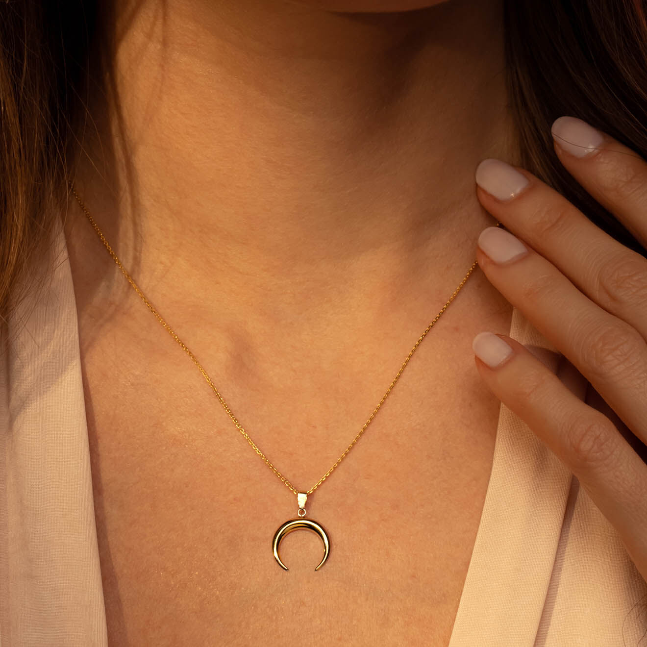 Instant d'Or Pendentif Demi lune or jaune