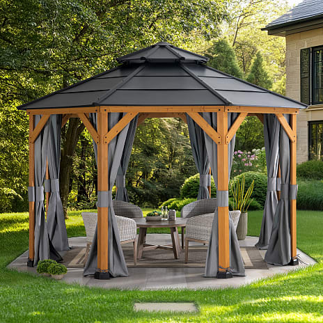 Sunjoy gardin til lysthus 395 x 395 cm