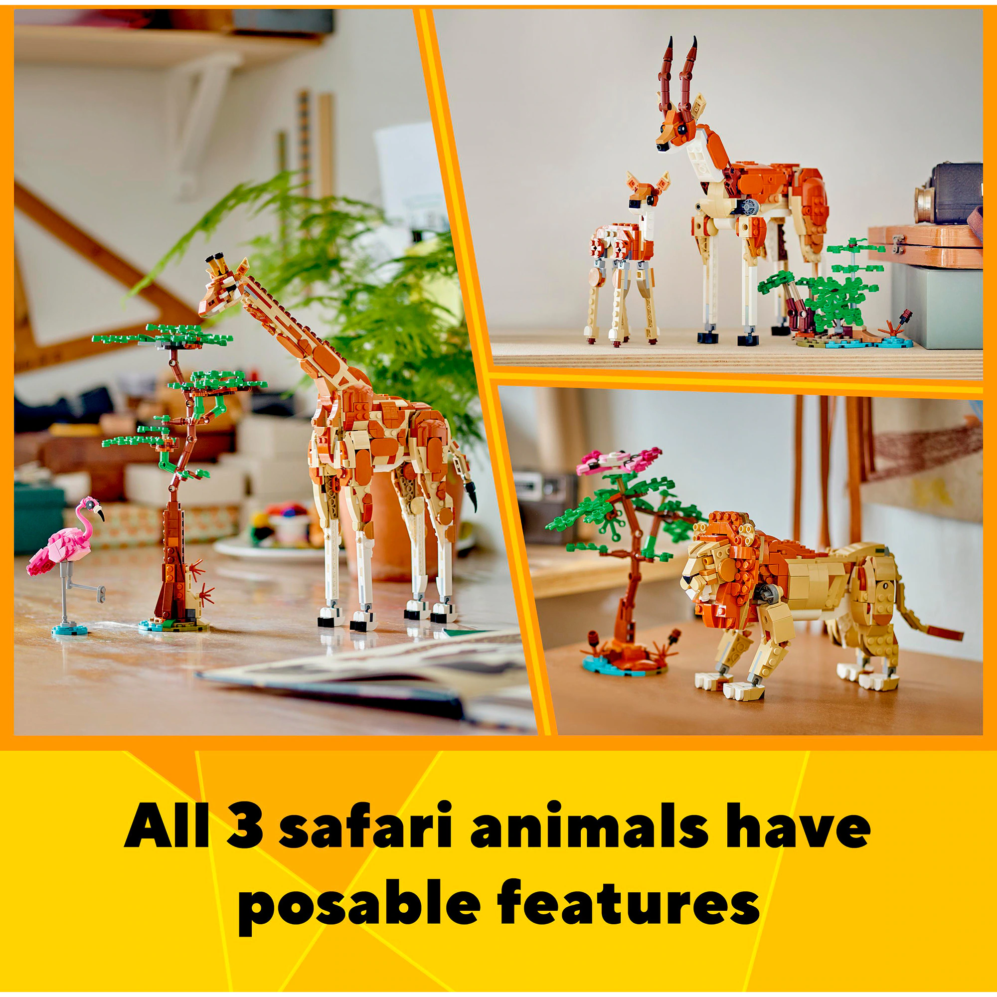 LEGO Konstruktionsspielzeug Creator 3-in-1 Tiersafari
